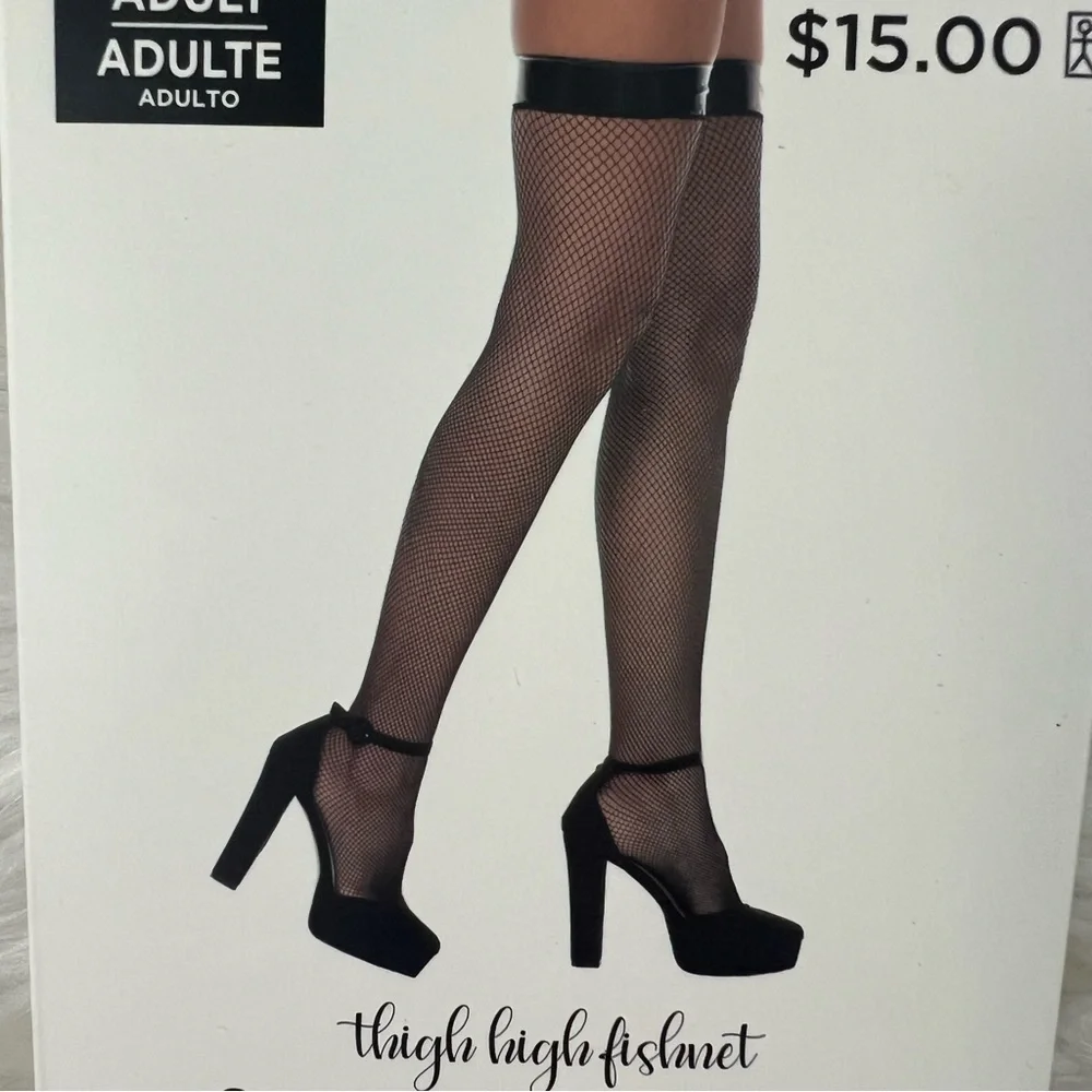 Thigh High Black Fishnet Stockings NEW sexy costume